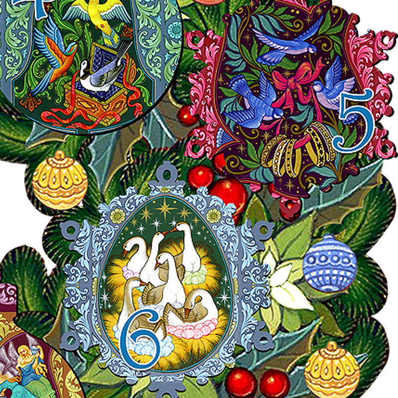 12 Days of Christmas Wreath Door Hanger main image 1